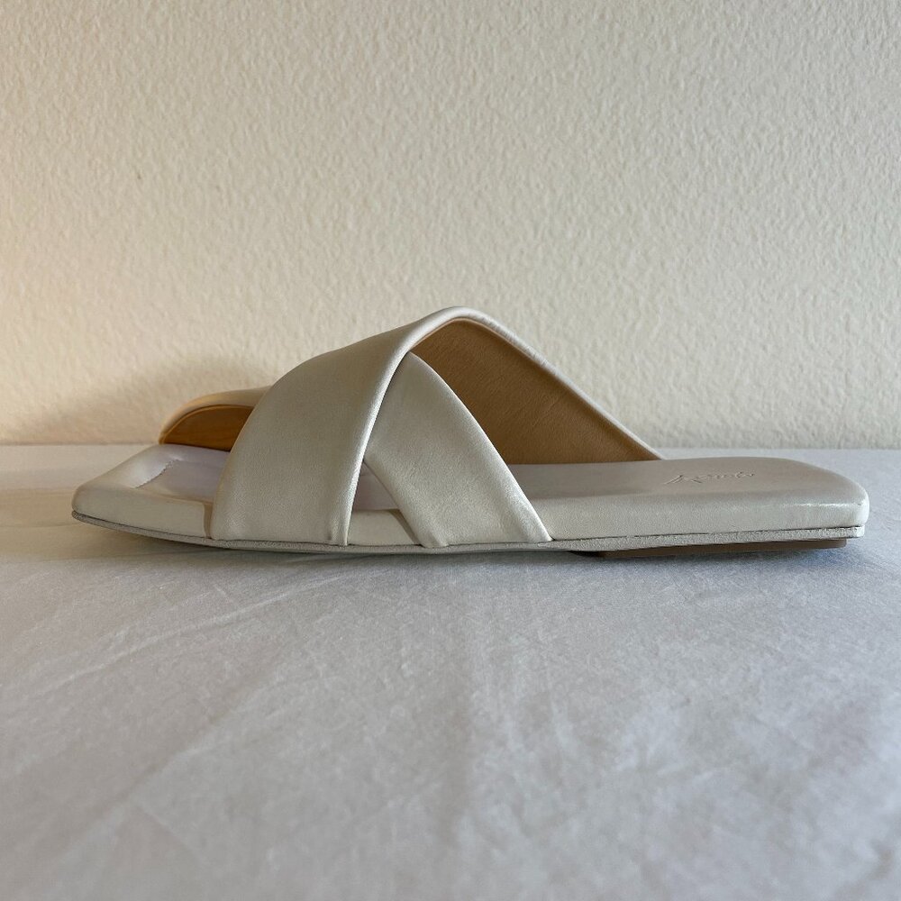 New Marsèll Flat Leather Slides Ivory Calfskin Leather Size IT 37 US 7 - Picture 6 of 10